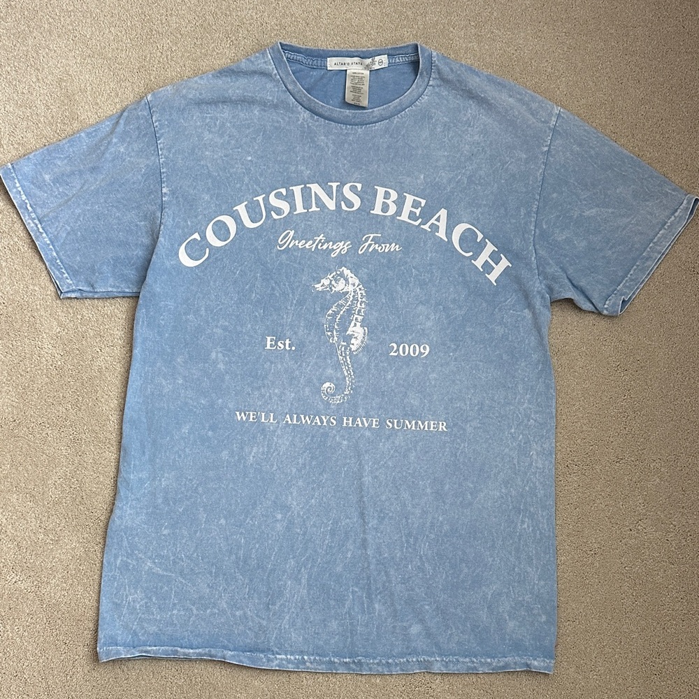 Altar'd State Washed Blue Graphic Tee
